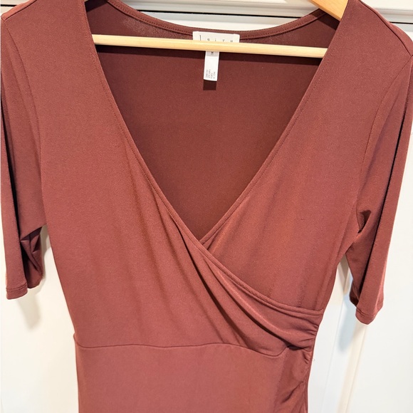 Leith Deep Purple Midi Wrap Dress - Picture 2 of 5